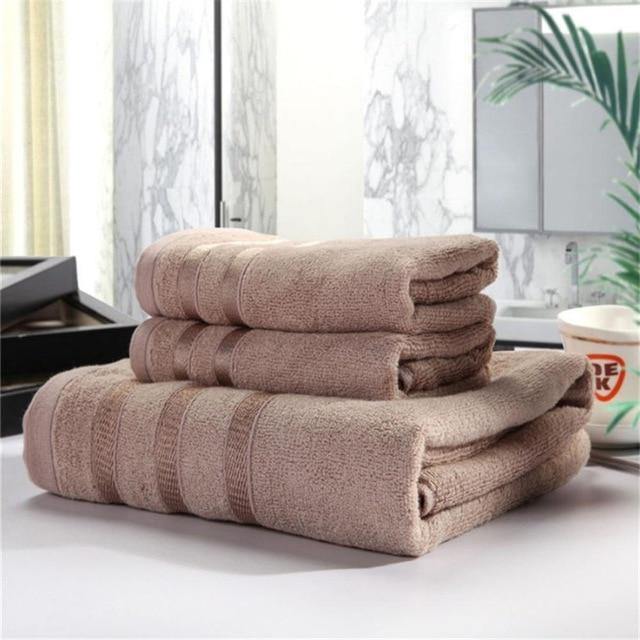 Bamboo Bathroom Towel Set - Earth Thanks - Bamboo Bathroom Towel Set - natural, vegan, eco-friendly, organic, sustainable, apartment, comfort, comfortable, contemporary, decor, design, domestic, elegance, furniture, home, house, indoor, indoors, inside, interior, lifestyle, living room, luxury, modern, relax, relaxation, rest, room, studio couch, style