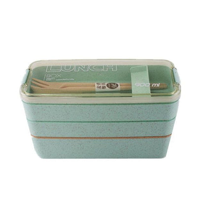 Eco-Friendly Wheat Straw Lunch Box - 3 Layer Bioplastic Container 900ml/750ml