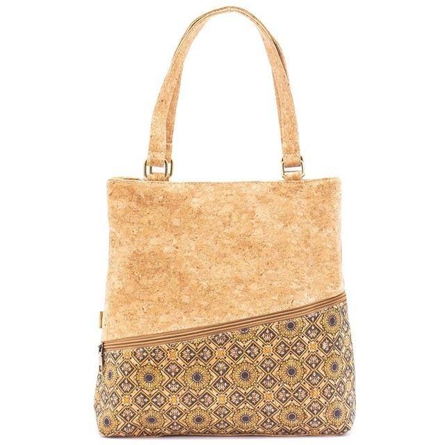 Natural Cork Tote Handbag - Earth Thanks - Natural Cork Tote Handbag - natural, vegan, eco-friendly, organic, sustainable, accessories, bag, city wear, compostable, container, cork, cotton, disposable, dispose, eco shoppers, fashion, handbag, non toxic, nylon, outdoor, plastic free, portable, purse, recyclable, recycle friendly, rucksack, shopper, shoulder bag, smart bag, soft, sterile, street wear, travel, travel bag, traveling bag, vegan friendly, vintage, wardrobe, woman, women, women care, wood, wooden