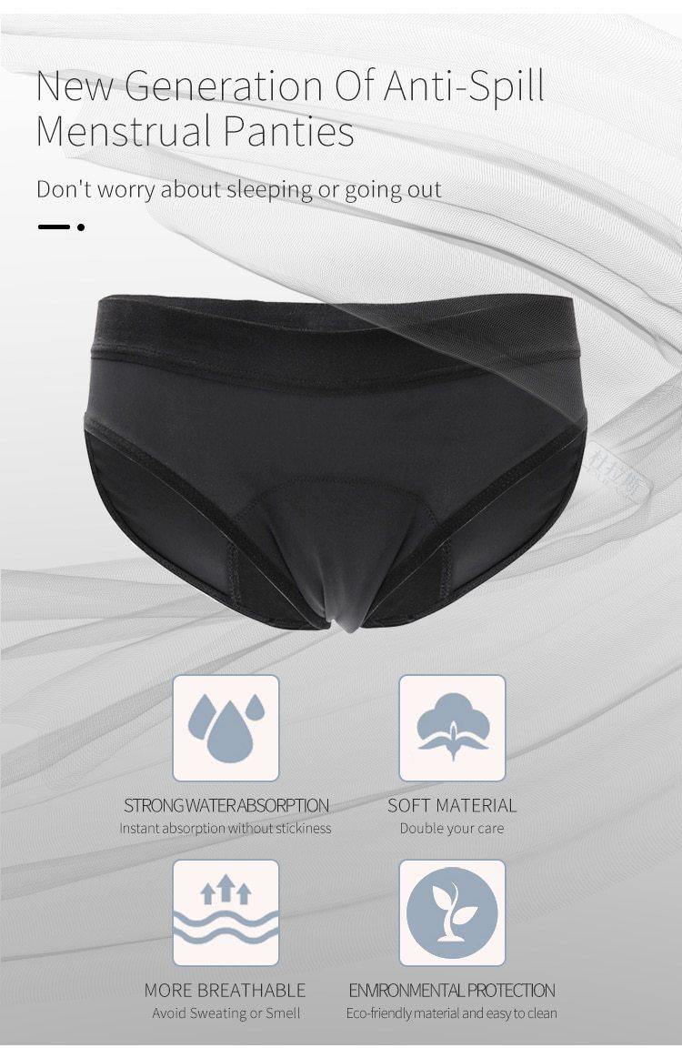 Leakproof Antibacterial Bamboo Menstrual Underwear - Earth Thanks - Leakproof Antibacterial Bamboo Menstrual Underwear - anti-microbial, antibacterial, antimicrobial, bamboo, bamboo fiber, blood, body care, compostable, cotton, health, hygiene, incontinence, menstrual, non toxic, panties, portable, recyclable, recycle, recycle friendly, restroom, reusable, self-care, selfcare, soft, sterile, tampons, toilet, travel, underwear, urination, urine, vegan friendly, woman, women, women care