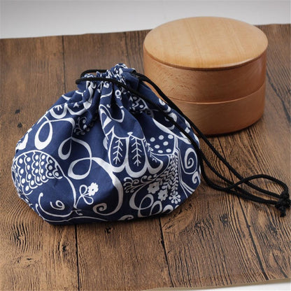 Japanese Style Lunch Box Cotton and Linen Bag - Eco-Friendly & Durable Reusable Food Container