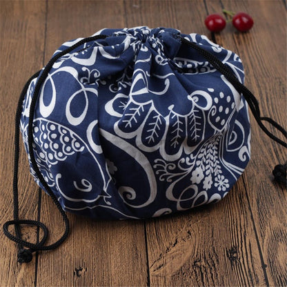 Japanese Style Lunch Box Cotton and Linen Bag - Eco-Friendly & Durable Reusable Food Container