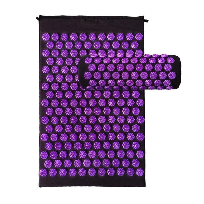 Massage Acupressure Yoga Mat with Pillow - Earth Thanks - Massage Acupressure Yoga Mat with Pillow - natural, vegan, eco-friendly, organic, sustainable, acupressure, biodegradable, eco-friendly, fatigue relief, health & beauty, massage, mat with pillow, natural, no stress, non toxic, pain relief, pilates, plastic-free, portable, recyclable, recycle friendly, relax, relaxation, relieve fatigue, relieve pain, safe, sustainable, vegan, vegan friendly, yoga, yoga mat