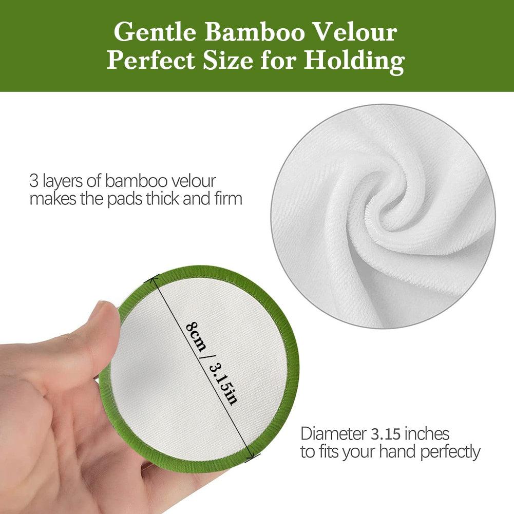 16 Reusable Washable Bamboo Cotton Makeup Remover Pads