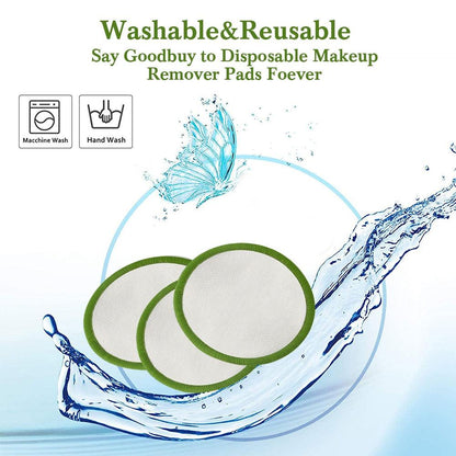 16 Reusable Washable Bamboo Cotton Makeup Remover Pads