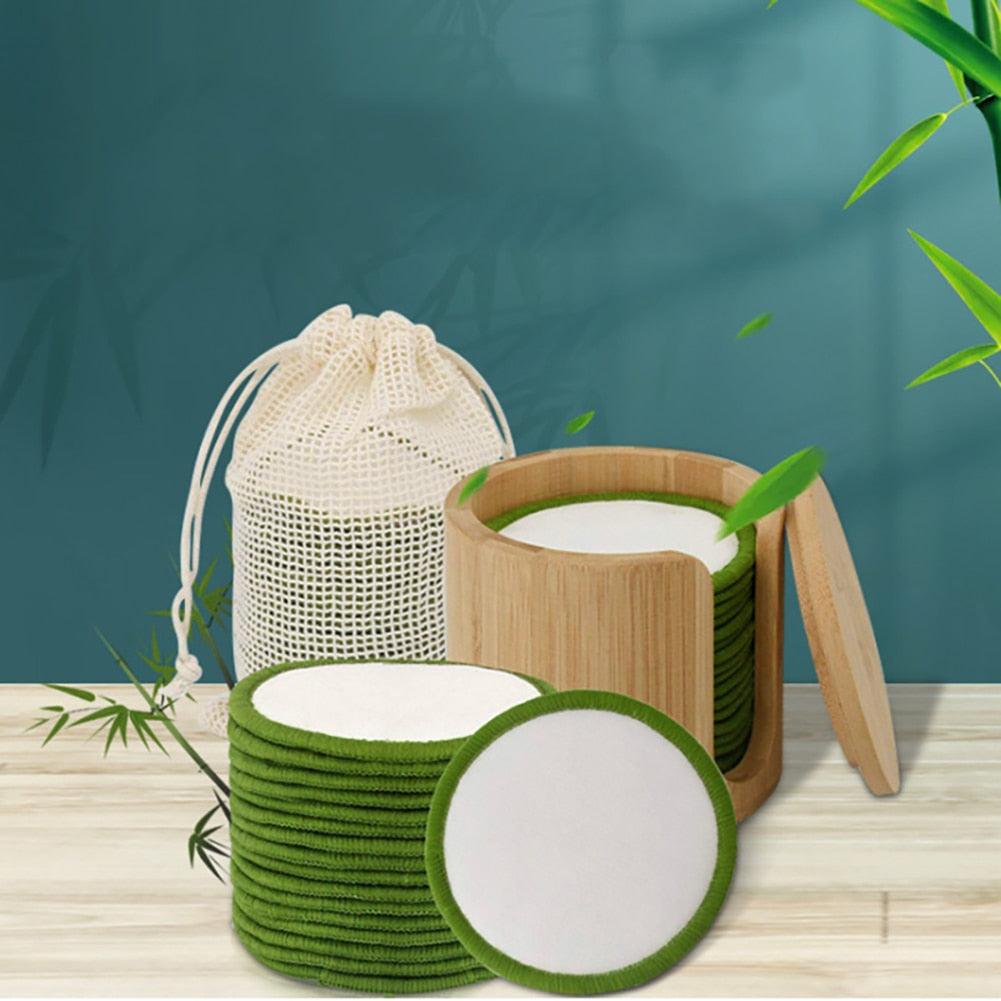 16 Reusable Washable Bamboo Cotton Makeup Remover Pads