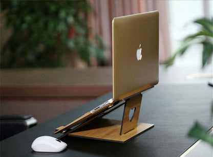 Portable Bamboo Laptop Stand - Earth Thanks - Portable Bamboo Laptop Stand - natural, vegan, eco-friendly, organic, sustainable, accessories, anti-microbial, antibacterial, antimicrobial, bamboo, compostable, computer, computer holder, disposable, electronic, holder, ipad, laptop holder, non tossico, non toxic, office, organization, portable, recyclable, recycle, recycle friendly, reusable, school, stationery, sterile, tablet, tablet stand, vegan friendly, wood, wooden