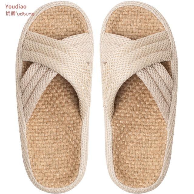 Hemp Summer Slippers Shoes - Earth Thanks - Hemp Summer Slippers Shoes - natural, vegan, eco-friendly, organic, sustainable, comfort, comfortable, eva, hemp, home, indoor, linen, shoes, slippers, spring, summer