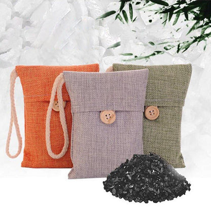 Natural Bamboo Charcoal Bags - Antibacterial Air Purifier, Shoe Deodorizer, Odor Eliminator