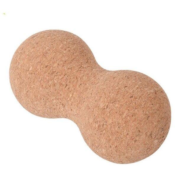 Natural Cork Peanut-Shaped Double Balls Yoga Brick Equipment