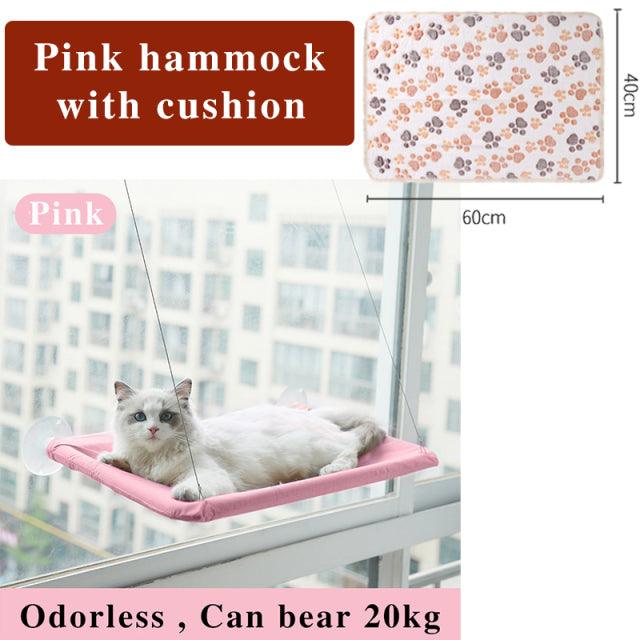 Cat Hammock Cute Hanging Beds - Earth Thanks - Cat Hammock Cute Hanging Beds - natural, vegan, eco-friendly, organic, sustainable, bedding, cat, cat bed, cat fun, cat hammock, cat hanging bed, cat life, cat window bed, cats, cats comfort, dog, fun cat bed, love my cat, mesh, pet, pet accessories, pet bedding, pet carrier, pet comfort, pet friendly, pet life, pets, sunny seat, wall hanging cat bed