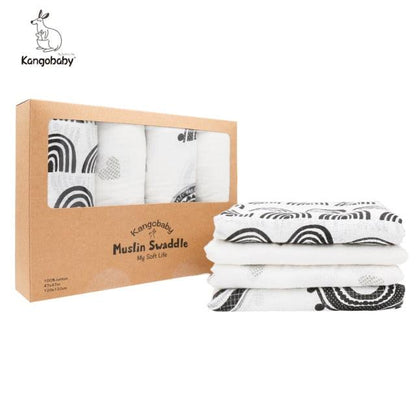 Organic Cotton Baby Swaddle Blankets - Pack of 4