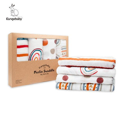 Organic Cotton Baby Swaddle Blankets - Pack of 4