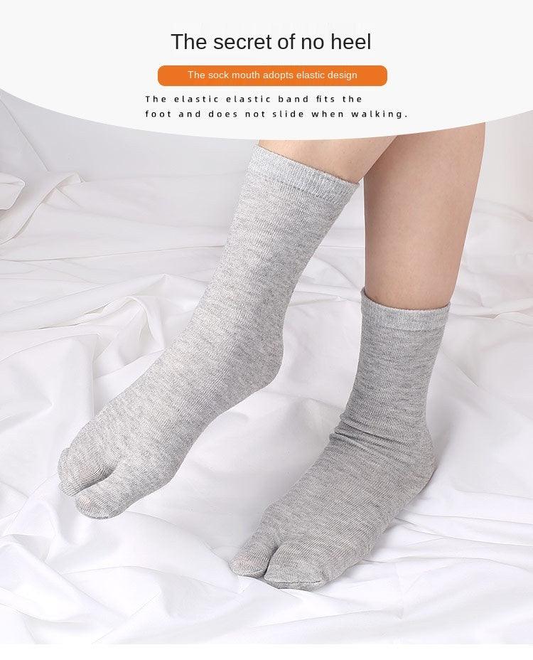 Eco-Friendly Cotton and Bamboo Japanese Tabi Toe Socks - 3 Pack