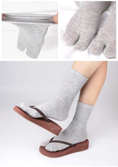 Eco-Friendly Cotton and Bamboo Japanese Tabi Toe Socks - 3 Pack