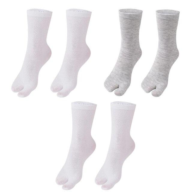 Eco-Friendly Cotton and Bamboo Japanese Tabi Toe Socks - 3 Pack