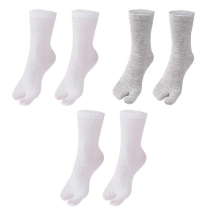 Eco-Friendly Cotton and Bamboo Japanese Tabi Toe Socks - 3 Pack