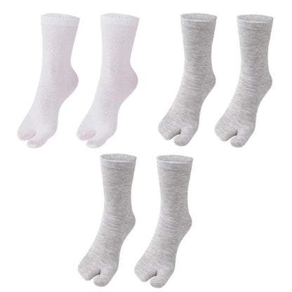 Eco-Friendly Cotton and Bamboo Japanese Tabi Toe Socks - 3 Pack