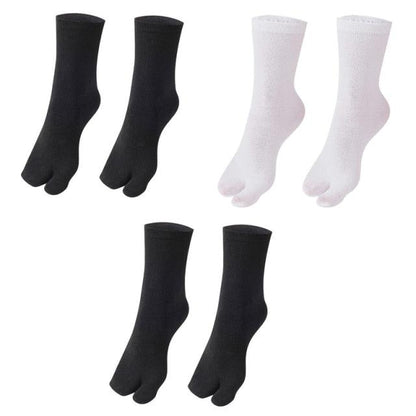 Eco-Friendly Cotton and Bamboo Japanese Tabi Toe Socks - 3 Pack