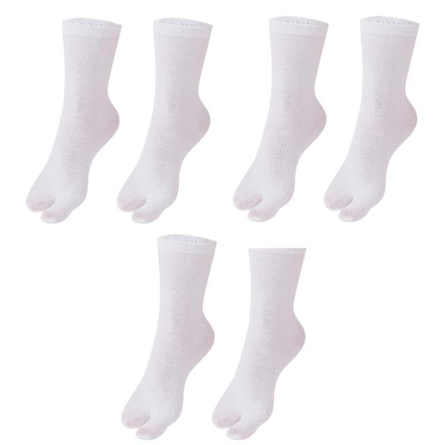 Eco-Friendly Cotton and Bamboo Japanese Tabi Toe Socks - 3 Pack