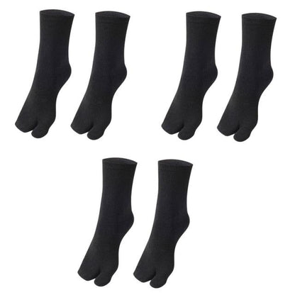 Eco-Friendly Cotton and Bamboo Japanese Tabi Toe Socks - 3 Pack