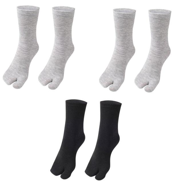 Eco-Friendly Cotton and Bamboo Japanese Tabi Toe Socks - 3 Pack