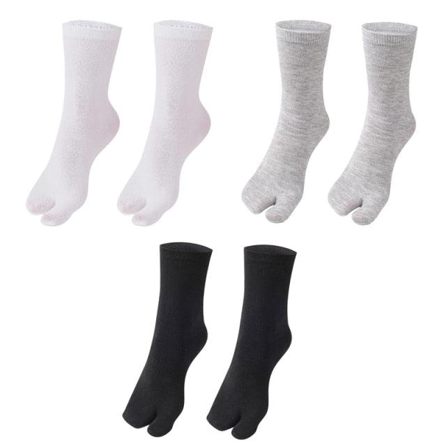 Eco-Friendly Cotton and Bamboo Japanese Tabi Toe Socks - 3 Pack