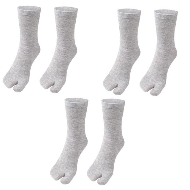 Eco-Friendly Cotton and Bamboo Japanese Tabi Toe Socks - 3 Pack