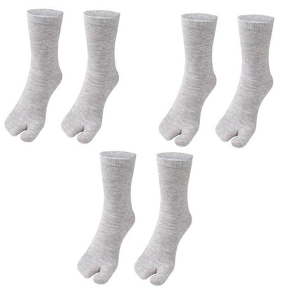 Eco-Friendly Cotton and Bamboo Japanese Tabi Toe Socks - 3 Pack