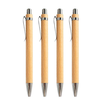 Eco-Friendly Bamboo Wood Ballpoint Pens - Set of 2/4/8