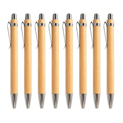 Eco-Friendly Bamboo Wood Ballpoint Pens - Set of 2/4/8