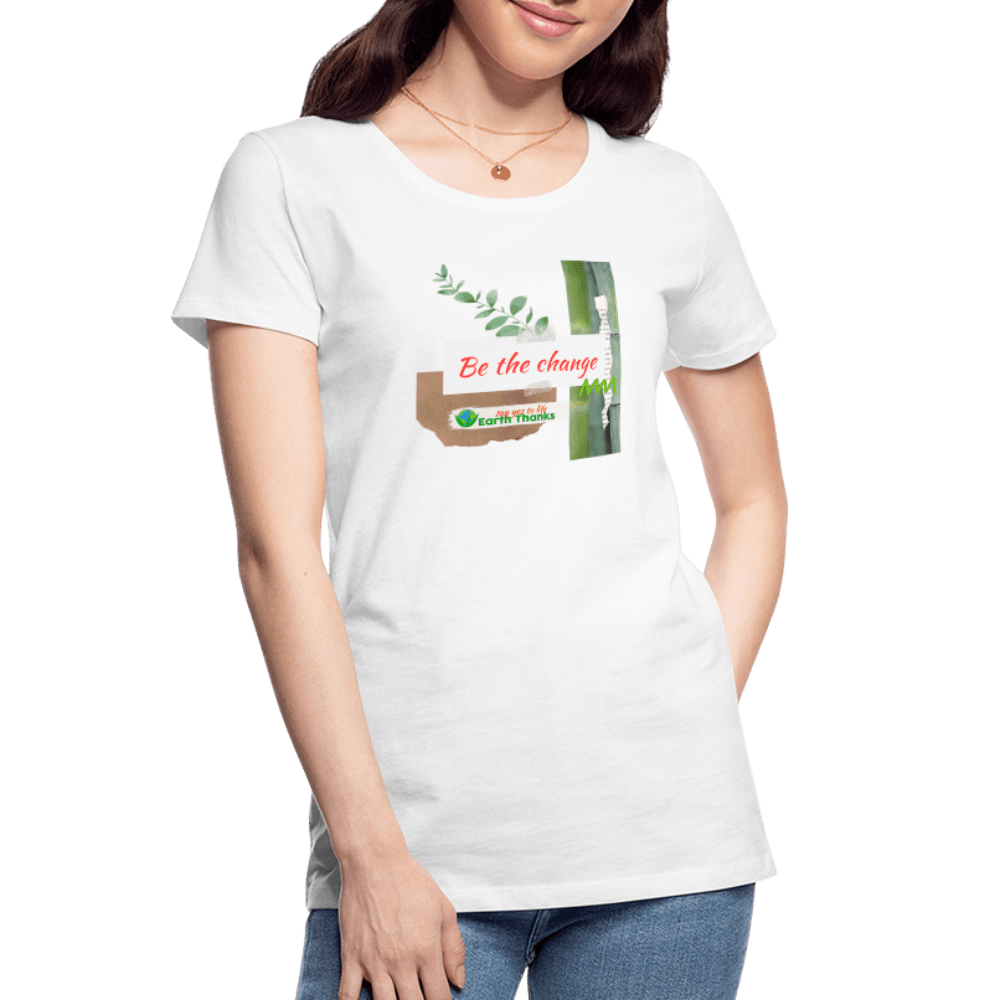 Women’s Premium Organic T-Shirt with Customizable Design - Earth Thanks - Women’s Premium Organic T-Shirt with Customizable Design - natural, vegan, eco-friendly, organic, sustainable, apparel, customizable, Eco-Friendly Tees, SPOD, T-Shirts, Women