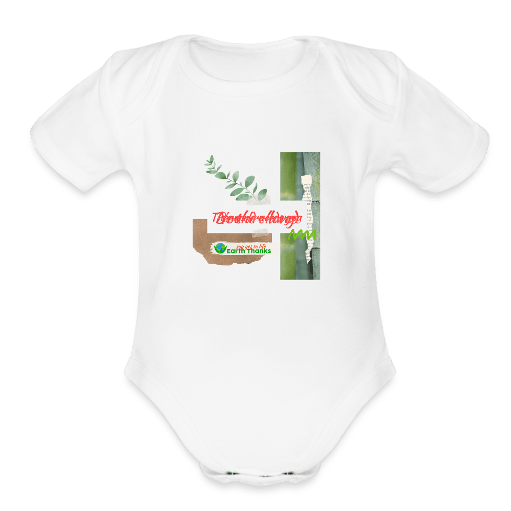 Organic Short Sleeve Baby Bodysuit with Customizable Design - Earth Thanks - Organic Short Sleeve Baby Bodysuit with Customizable Design - natural, vegan, eco-friendly, organic, sustainable, babies, baby, Baby Bodysuits, customizable, Kids & Babies, SPOD