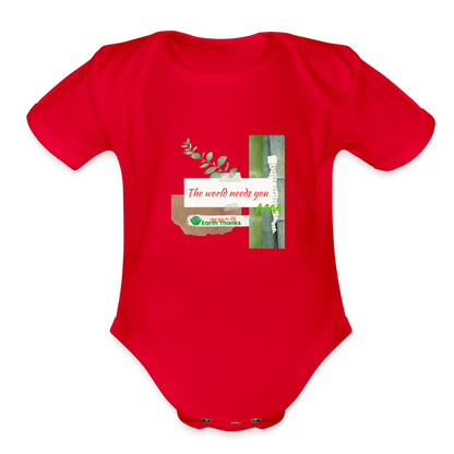 Organic Short Sleeve Baby Bodysuit with Customizable Design - Earth Thanks - Organic Short Sleeve Baby Bodysuit with Customizable Design - natural, vegan, eco-friendly, organic, sustainable, babies, baby, Baby Bodysuits, customizable, Kids & Babies, SPOD