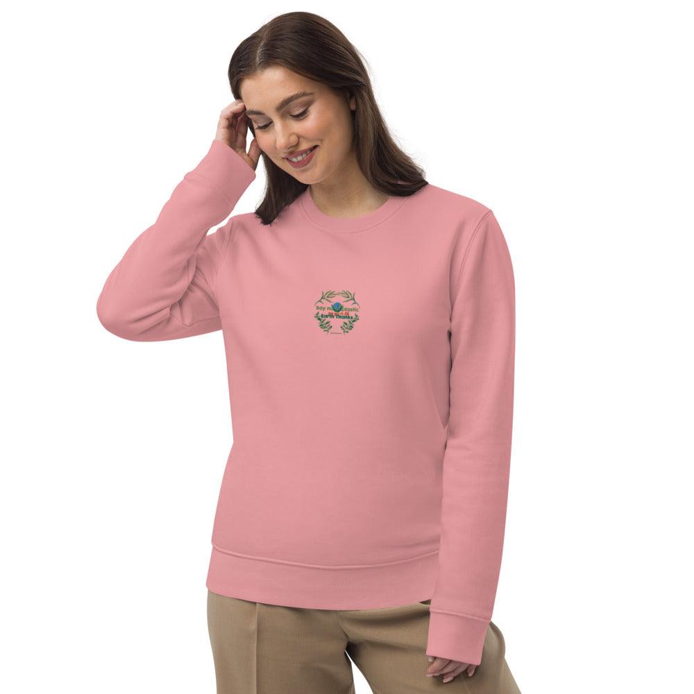 Unisex eco sweatshirt Say No to Plastic, Say Yes to Life, Earth Thanks - Earth Thanks - Unisex eco sweatshirt Say No to Plastic, Say Yes to Life, Earth Thanks - natural, vegan, eco-friendly, organic, sustainable, back to school, biodegradable, cotton, eco, eco fashion, eco-friendly, ecofriendly, environmental friendly, environmentally friendly, natural, non-toxic, organic cotton, plastic-free, recycle friendly, sustainable, sustainable fashion, sweatshirt, unisex, vegan