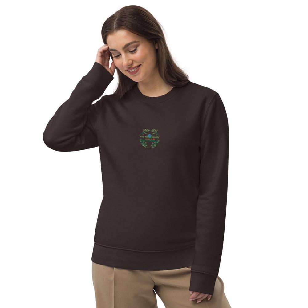 Unisex eco sweatshirt Say No to Plastic, Say Yes to Life, Earth Thanks - Earth Thanks - Unisex eco sweatshirt Say No to Plastic, Say Yes to Life, Earth Thanks - natural, vegan, eco-friendly, organic, sustainable, back to school, biodegradable, cotton, eco, eco fashion, eco-friendly, ecofriendly, environmental friendly, environmentally friendly, natural, non-toxic, organic cotton, plastic-free, recycle friendly, sustainable, sustainable fashion, sweatshirt, unisex, vegan